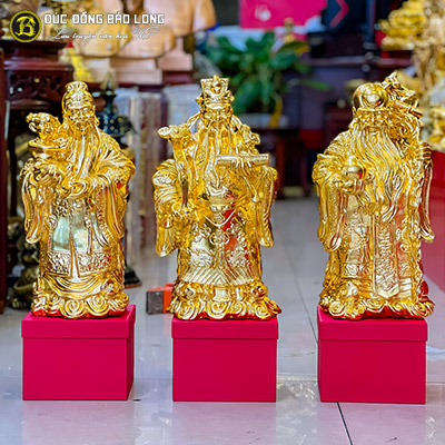 Tượng Đồng Tam Đa - Phúc Lộc Thọ Dát Vàng 9999 cao 4 tấc ( 42 cm ) ở Sài Gòn TPHCM