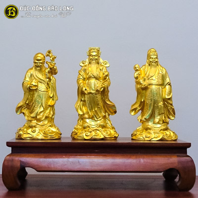 Tượng Đồng Tam Đa - Phúc Lộc Thọ Dát Vàng 9999 cao 3 tấc ( 33 cm ) ở Sài Gòn TPHCM