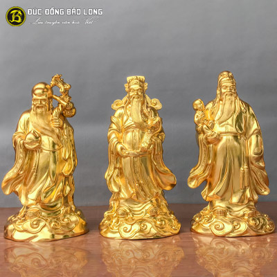 Tượng Đồng Tam Đa - Phúc Lộc Thọ Dát Vàng 9999 cao 6 tấc ( 61 cm ) ở Sài Gòn TPHCM