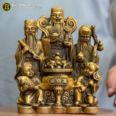 Tượng Đồng Tam Đa - Phúc Lộc Thọ cao 2 tấc ( 19 cm ) ở Sài Gòn TPHCM