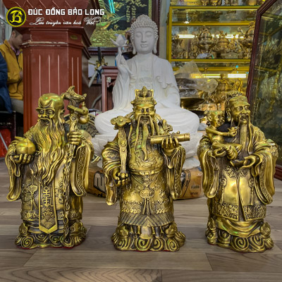 Tượng Đồng Tam Đa - Phúc Lộc Thọ cao 4 tấc ( 42 cm ) ở Sài Gòn TPHCM