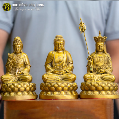 Tượng Đồng Tam Thánh Sa Bà cao 2 tấc ( 18 cm ) ở Sài Gòn TPHCM