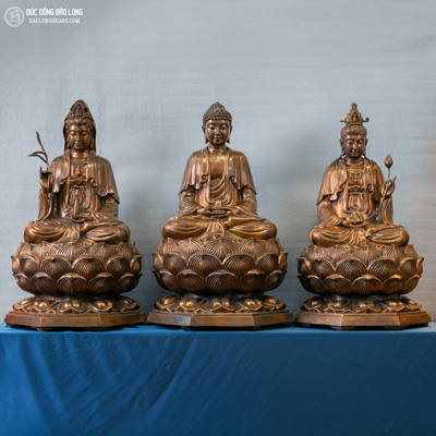 Tượng Đồng Tam Thánh Tây Phương cao 8 tấc ( 81 cm ) ở Sài Gòn TPHCM