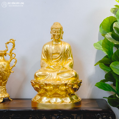  Tượng Đồng Phật Adida ( A Di Đà ) dáng ngồi dát vàng 9999 cao 7 tấc ( 69 cm ) ở Sài Gòn TPHCM
