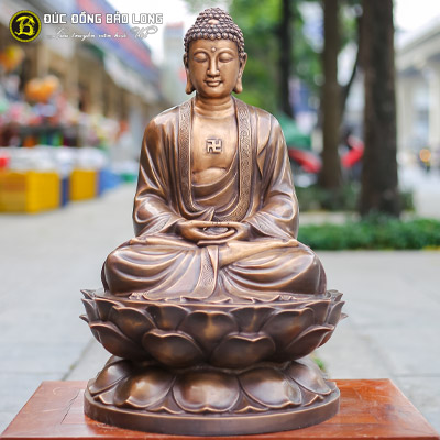  Tượng Đồng Phật Adida ( A Di Đà ) dáng ngồi giả cổ cao 6 tấc ( 61 cm ) ở Sài Gòn TPHCM