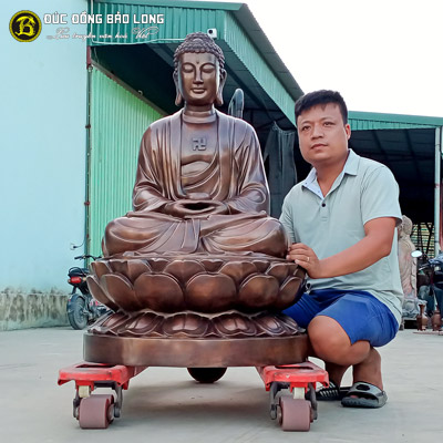  Tượng Đồng Phật Adida ( A Di Đà ) dáng ngồi trầm cổ cao 1m07 ( 107 cm ) ở Sài Gòn TPHCM