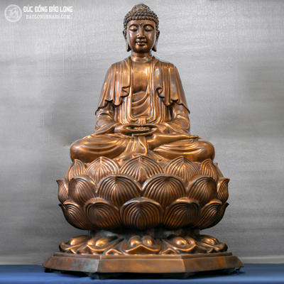  Tượng Đồng Phật Adida ( A Di Đà ) dáng ngồi trầm cổ cao 8 tấc ( 81 cm ) ở Sài Gòn TPHCM