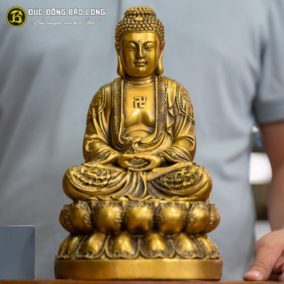  Tượng Đồng Phật Adida ( A Di Đà ) dáng ngồi đồng vàng cao 3 tấc (30 cm) ở Sài Gòn TPHCM