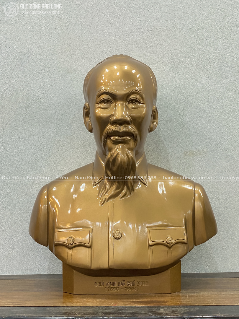Tượng Đồng Bác Hồ bán thân Cao hơn 5 tấc (56 cm) giá rẻ Đồng Đỏ tại tphcm