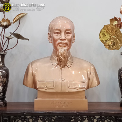 Tượng Đồng Bác Hồ bán thân Cao 7 tấc (69 cm) giá rẻ Đồng Đỏ tại sài gòn