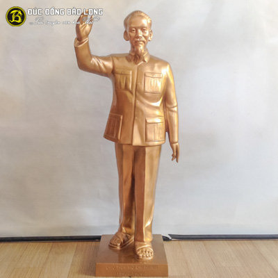 Tượng Đồng Bác Hồ đứng vãy tay Cao 8 tấc (81 cm) Đồng Đỏ ở tphcm