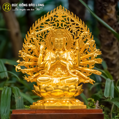  Tượng Đồng Chuẩn Đề Dát Vàng 9999 cao 4 tấc ( 40 cm ) ở Sài Gòn TPHCM