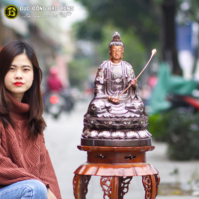  Tượng Đồng Đại Thế Chí Bồ Tát Khảm Tam Khí cao 5 tấc ( 48 cm ) ở Sài Gòn TPHCM
