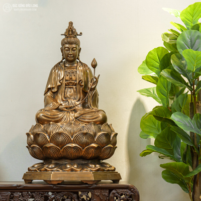  Tượng Đồng Đại Thế Chí Bồ Tát Màu Giả Cổ cao 8 tấc ( 81 cm ) ở Sài Gòn TPHCM