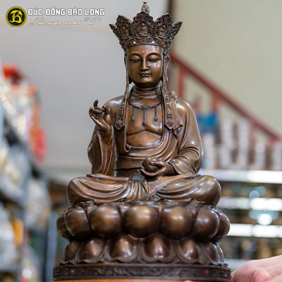  Tượng Đồng Phật Địa Tạng Vương Bồ Tát Màu Giả Cổ cao 5 tấc ( 48 cm ) ở Sài Gòn TPHCM