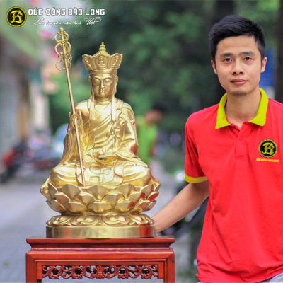  Tượng Đồng Phật Địa Tạng đồng Catut cao 7 tấc ( 69 cm ) ở Sài Gòn TPHCM