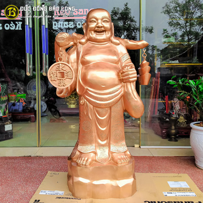  Tượng Đồng Phật Di Lặc Đứng Gánh Tiền cao hơn 1m ( 1m27 ) ở Sài Gòn TPHCM