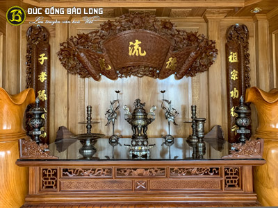 Bộ Đồ Thờ Bằng Đồng Khảm Ngũ Sắc Cao Cấp Bộ 50cm Cho Khách Tại Hải Phòng