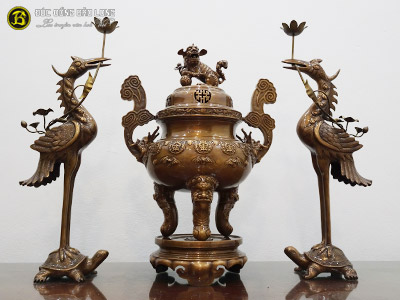 Bộ Tam Sự Bằng Đồng Đỏ Mẫu Đỉnh Dơi Thọ Hạ Màu Thời Gian Bộ 70cm ở Sài Gòn TPHCM