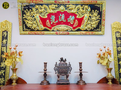 Bộ Tam Sự Đỉnh Vuông Tứ Linh Bằng Đồng Đỏ Hạ Màu Thời Gian 50cm ở Sài Gòn TPHCM