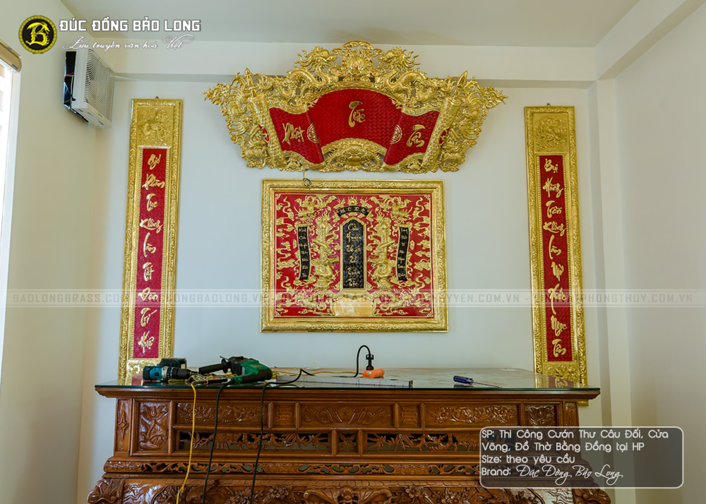 Thi Công Đồ Thờ, Cửa Võng, Cuốn Thư Câu Đối, Đại Tự, Liễn Thờ Cho Khách Hàng Tại Hải Phòng