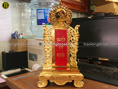 Bài Vị Bằng Đồng Cao 42cm Mạ Vàng 24k Cho Khách Hà Nam