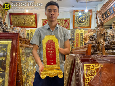 Bài Vị Cửu Huyền Thất Tổ Bằng Đồng Mạ Vàng 24k Cao 42cm tại Sài Gòn TPHCM