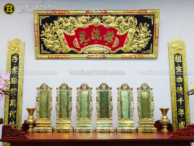 Bộ 6 Bài Vị Bằng Đồng 61cm + 1 Tấm Đồng Hàng Đặt