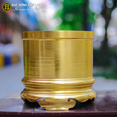 Bát Nhang Đúc Đồng Đỏ Dạng Trơn Dát Vàng Nhiều Kích Thước