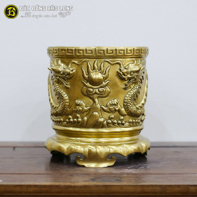 Bát Nhang Đúc Đồng Vàng Rồng Chầu Màu Mộc Đường Kính 23cm ở Sài Gòn TPHCM