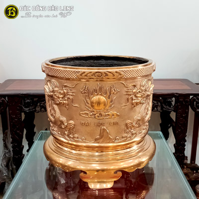 Bát Nhang Đúc Đồng Đỏ Rồng Chầu Màu Mộc Đường Kính 40cm ở Sài Gòn TPHCM