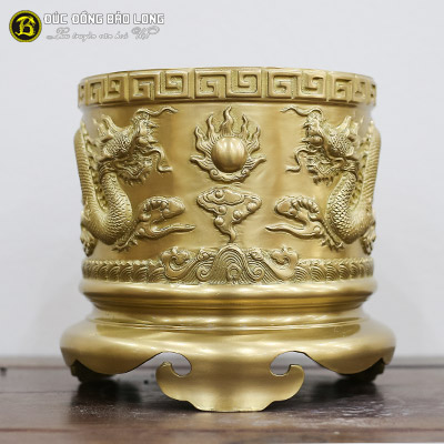 Bát Nhang Đúc Đồng Vàng Rồng Chầu Màu Mộc Đường Kính 24cm ở Sài Gòn TPHCM