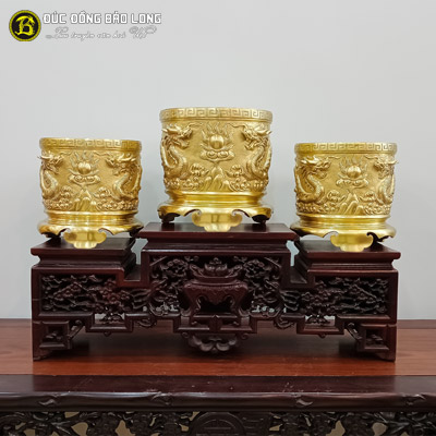 Bộ 3 Bát Nhang Đúc Đồng Catut Đk 18cm - 20cm - 18cm ở Sài Gòn TPHCM