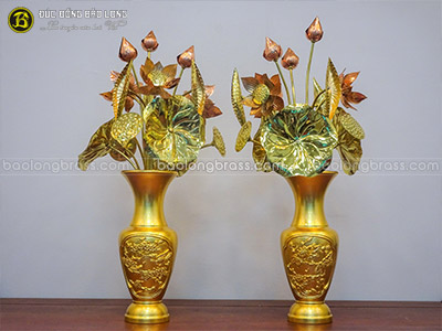 Bó Hoa Sen Bằng Đồng Vàng Cao 60cm Số Lượng 15 bông tại Sài Gòn TPHCM