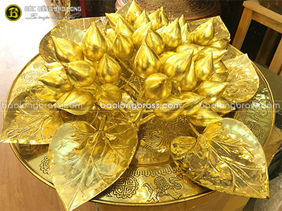 Mâm Trầu Cau Bằng Đồng Vàng Cỡ Lớn Tại Sài Gòn TPHCM