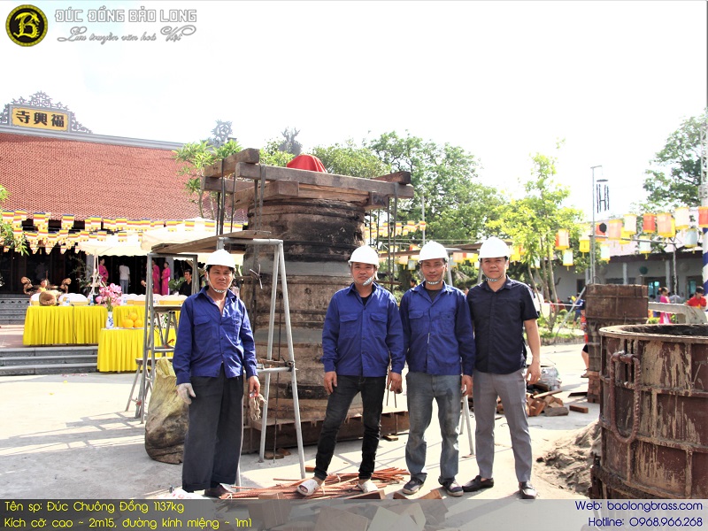 Đúc Chuông Đồng 1137kg cho chùa Phúc Hưng, Hưng Yên