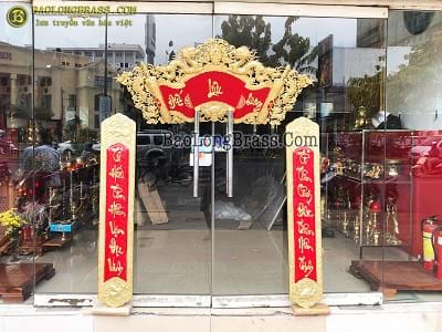Bộ Cuốn Thư Câu Đối Bằng Đồng Chữ Thư Pháp 1m35 Mạ Vàng 24k tại Sài Gòn TPHCM