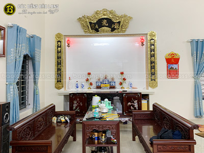 Bộ Cuốn Thư Câu Đối Bằng Đồng 1m76 Lắp Tại Kiến Xương Thái Bình