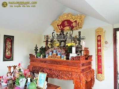 Bộ Cuốn Thư Câu Đối Bằng Đồng 1m76 Mạ Vàng 24k Lắp Tại Cổ Nhuế