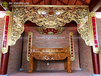 Bộ Cuốn Thư Câu Đối Bằng Đồng 1m97 Lắp Tại Củ Chi TPHCM