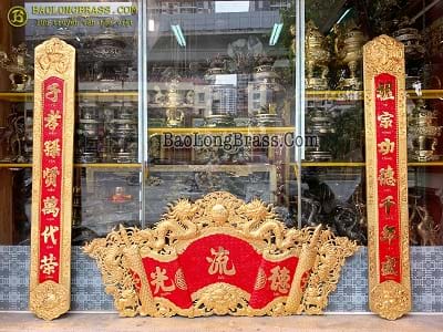 Bộ Cuốn Thư Câu Đối Bằng Đồng 1m97 Mạ Vàng 24k tại Sài Gòn TPHCM