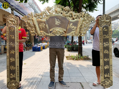 Bộ Cuốn Thư Câu Đối Chữ Thư Pháp 1m55 Hạ Màu Thời Gian tại Sài Gòn TPHCM