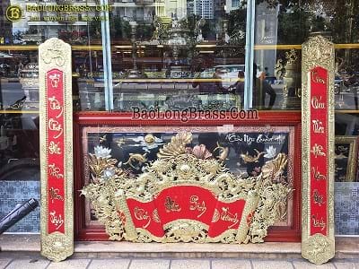 Bộ Cuốn Thư Câu Đối Bằng Đồng Vàng 1m76 Hàng Đặt