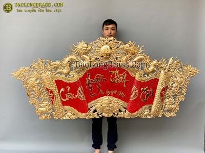 Cuốn Thư Cửu Huyền Thất Tổ Bằng Đồng Mạ Vàng 24k 1m97 Cho Khách Long Biên