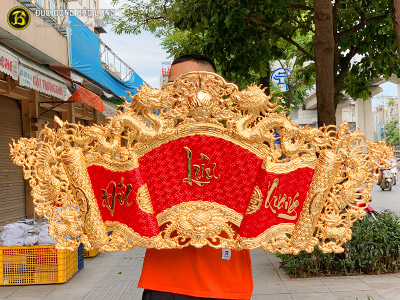 Tấm Cuốn Thư Đức Lưu Quang Bằng Đồng Phủ Vàng 24k Dài 1m27 tại Sài Gòn TPHCM