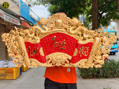 Tấm Cuốn Thư Quốc Trung Hiếu Bằng Đồng Mạ Vàng 24k Dài 1m27 tại Sài Gòn TPHCM