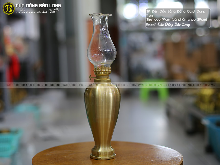 Đèn Dầu Bằng Đồng Catut Cao 19cm ở Sài Gòn TPHCM