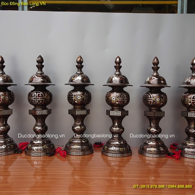 Đèn Thờ Khảm Ngũ Sắc cắm điện cao 62cm ở Sài Gòn TPHCM