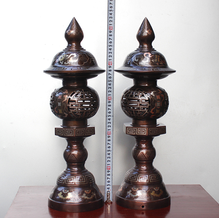 Đèn Thờ Khảm Tam Khí 52cm Hàng Khảm Kỹ ở Sài Gòn TPHCM