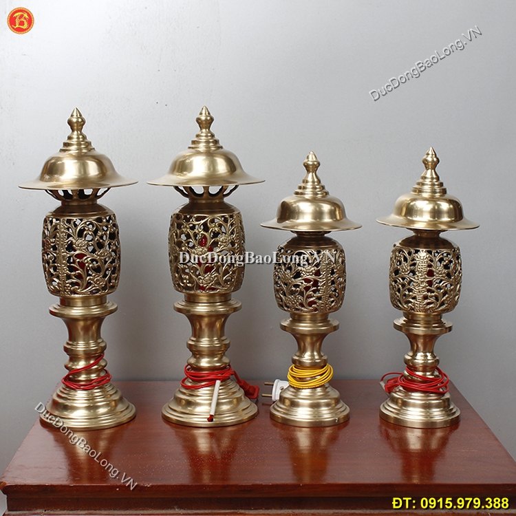 Đèn Đồng Thau Thờ Cúng Cắm Điện Các Kích Cỡ ở Sài Gòn TPHCM
